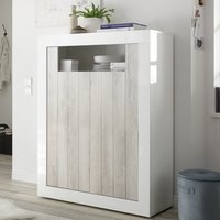 Product photograph of Nitro White High Gloss Highboard With 2 Doors In Pine from Furniture in Fashion