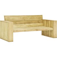 Product photograph of Nitya 179cm Wooden Garden Seating Bench In Green Impregnated from Furniture in Fashion