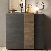 Product photograph of Noa Wooden Highboard With 2 Doors In Titan And Mercury from Furniture in Fashion