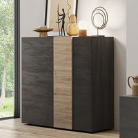 Product photograph of Noa Wooden Highboard With 2 Doors In Titan And Oak from Furniture in Fashion