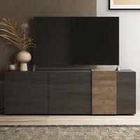 Product photograph of Noa Wooden Tv Stand With 3 Doors In Titan And Mercury from Furniture in Fashion