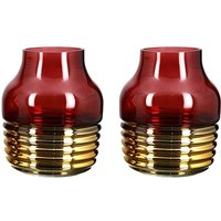 Product photograph of Noble Glass Set Of 2 Large Decorative Vase In Burgundy And Gold from Furniture in Fashion