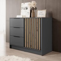 Product photograph of Newberry Wooden Sideboard With 1 Door 3 Drawers In Graphite from Furniture in Fashion