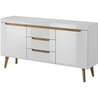 Product photograph of Newry High Gloss Sideboard With 2 Doors 3 Drawers In White from Furniture in Fashion