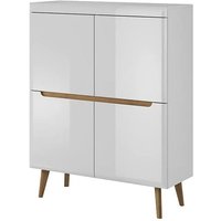 Product photograph of Newry High Gloss Sideboard With 2 Doors 6 Shelves In White from Furniture in Fashion
