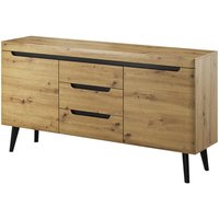 Product photograph of Newry Wooden Sideboard With 2 Doors 3 Drawers In Artisan Oak from Furniture in Fashion