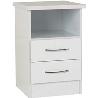 Product photograph of Mack Wooden Bedside Cabinet With 2 Drawers White Gloss Front from Furniture in Fashion