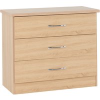 Product photograph of Mack Narrow Wooden Chest Of 3 Drawers In Sonoma Oak from Furniture in Fashion
