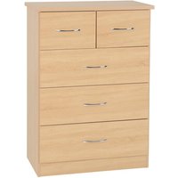 Product photograph of Mack Wide Wooden Chest Of 5 Drawers In Sonoma Oak from Furniture in Fashion
