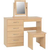 Product photograph of Mack Wooden Dressing Table Set With 4 Drawers In Sonoma Oak from Furniture in Fashion
