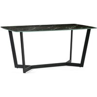 Product photograph of Oakley Glass Top Dining Table In Black Marble Effect from Furniture in Fashion