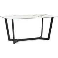 Product photograph of Oakley Glass Top Dining Table In White Marble Effect from Furniture in Fashion