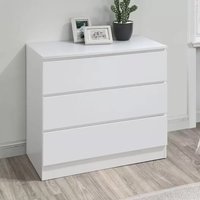Product photograph of Oakley Wooden Chest Of 3 Drawers In White from Furniture in Fashion