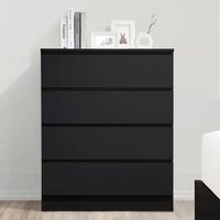 Product photograph of Oakley Wooden Chest Of 4 Drawers In Black from Furniture in Fashion