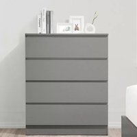 Product photograph of Oakley Wooden Chest Of 4 Drawers In Grey from Furniture in Fashion