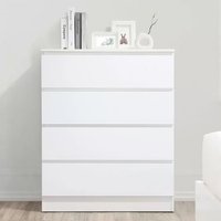 Product photograph of Oakley Wooden Chest Of 4 Drawers In White from Furniture in Fashion
