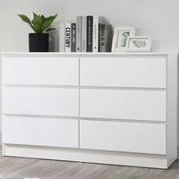 Product photograph of Oakley Wooden Chest Of 6 Drawers In White from Furniture in Fashion