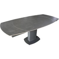 Product photograph of Oakmere Matte Grey Ceramic Extending Dining Table With Steel Base from Furniture in Fashion