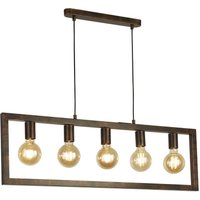 Product photograph of Oblong 5 Light Pendant Light In Rustic Brown from Furniture in Fashion