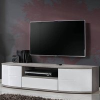 Product photograph of Ocala High Gloss Tv Stand Small In White And San Remo Oak from Furniture in Fashion