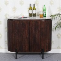 Product photograph of Ocala White Marble And Wood Sideboard Small In Dark Mahogany from Furniture in Fashion