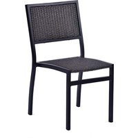 Product photograph of Oderico Outdoor Side Chair In Black With Grey Rattan from Furniture in Fashion
