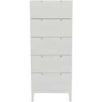 Product photograph of Ogen Wooden Chest Of 5 Drawers Narrow In White from Furniture in Fashion