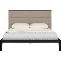 Product photograph of Ogen King Size Bed In Wenge With Beige Fabric Headboard from Furniture in Fashion