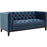 Product photograph of Okab Upholstered Velvet 2 Seater Sofa In Midnight Blue from Furniture in Fashion