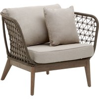 Product photograph of Okala Woven Armchair With Grey Fabric Cushion In Natural from Furniture in Fashion