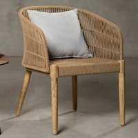 Product photograph of Okala Woven Latte Cotton Rope Armchair In Natural from Furniture in Fashion