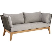 Product photograph of Okala Woven Rope 3 Seater Sofa With Wooden Frame In Light Grey from Furniture in Fashion