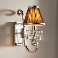 Product photograph of Oksana Single Wall Light In Nickel With Chocolate Shade from Furniture in Fashion