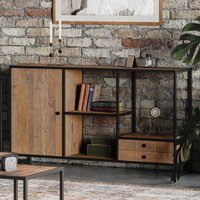 Product photograph of Olbia Wooden Sideboard Open With 1 Door 2 Drawers In Oak from Furniture in Fashion