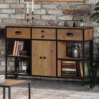 Product photograph of Olbia Wooden Sideboard Open With 2 Doors 4 Drawers In Oak from Furniture in Fashion