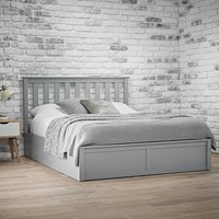Product photograph of Oliver Wooden King Size Bed With Storage In Grey from Furniture in Fashion