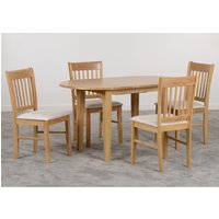 Product photograph of Olney Wooden Extending Dining Table With 4 Oak Chairs from Furniture in Fashion