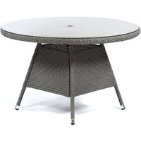 Product photograph of Onyx Rattan Small Round Dining Table With Glass Top In Dark Grey from Furniture in Fashion