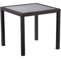 Product photograph of Onyx Rattan Square Dining Table In Ceramic Glass Top from Furniture in Fashion