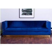 Product photograph of Opals Upholstered 3 Seater Velvet Sofa In Deep Blue from Furniture in Fashion