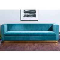 Product photograph of Opals Upholstered 3 Seater Velvet Sofa In Light Blue from Furniture in Fashion