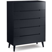 Product photograph of Abrina Wooden Chest Of 5 Drawers In Anthracite from Furniture in Fashion