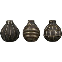 Product photograph of Orient Glass Set Of 3 Large Vases In Antique Brown And Gold from Furniture in Fashion