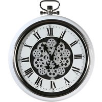 Product photograph of Origin Glass Wall Clock With White And Silver Metal Frame from Furniture in Fashion