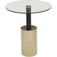 Product photograph of Orizone Clear Glass Top End Table With Gold Steel Base from Furniture in Fashion