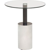 Product photograph of Orizone Clear Glass Top End Table With Silver Steel Base from Furniture in Fashion
