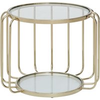 Product photograph of Orizone Clear Glass Top Side Table With Gold Steel Base from Furniture in Fashion