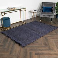 Product photograph of Oromo Small Chunky Jute Rug In Navy from Furniture in Fashion