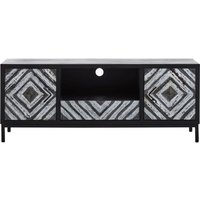 Product photograph of Orphee Wooden Tv Stand With 2 Doors 1 Drawer In Black from Furniture in Fashion