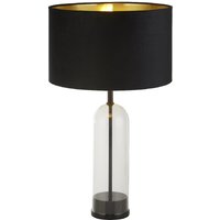 Product photograph of Oxford Black Velvet Shade Table Lamp With Glass And Marble Base from Furniture in Fashion